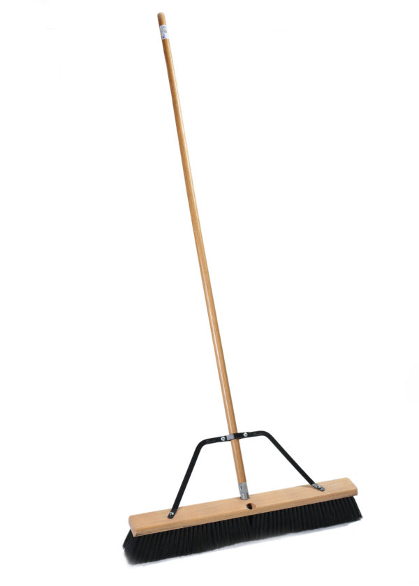 MED. SYNTHETIC 24" PUSH BROOM - Black Bristle - COMPLETE - F5379